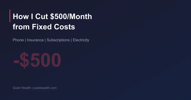 How I Cut $500 from Monthly Fixed Costs